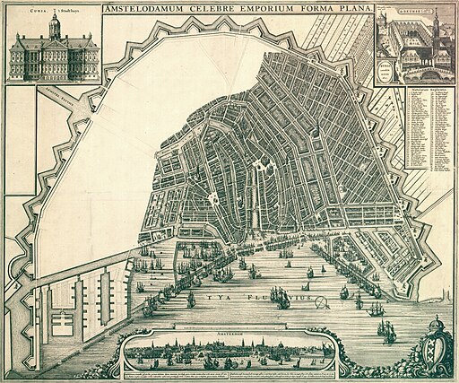 Amsterdam door Claes Janz Visscher, ca 1661